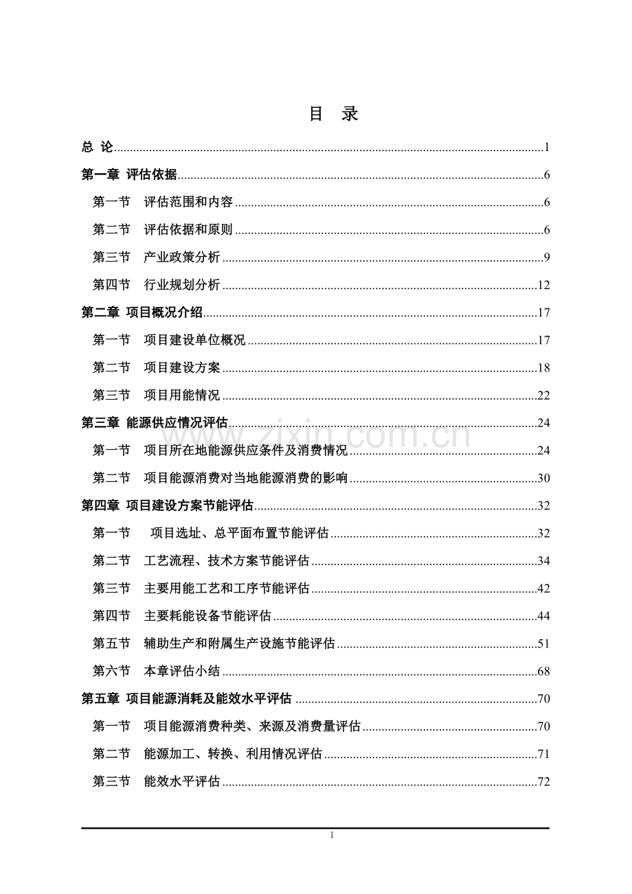 安居矿井及选煤厂项目节能评估报告.doc_第1页