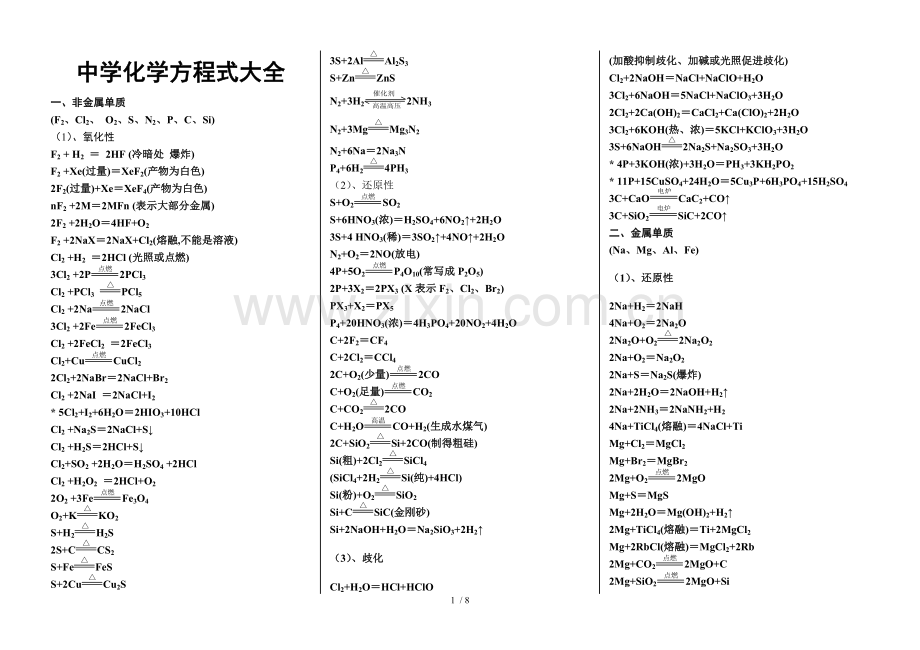 2022高考学化学方程式汇总.docx_第1页