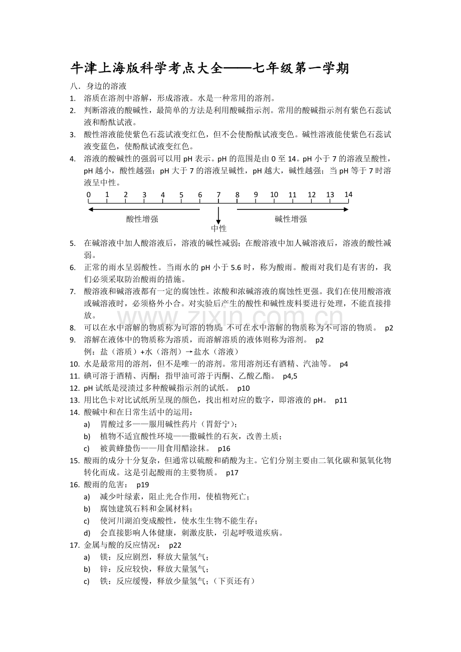上海初中科学会考知识点汇总——七年级第一学期牛津版学习资料.doc_第1页