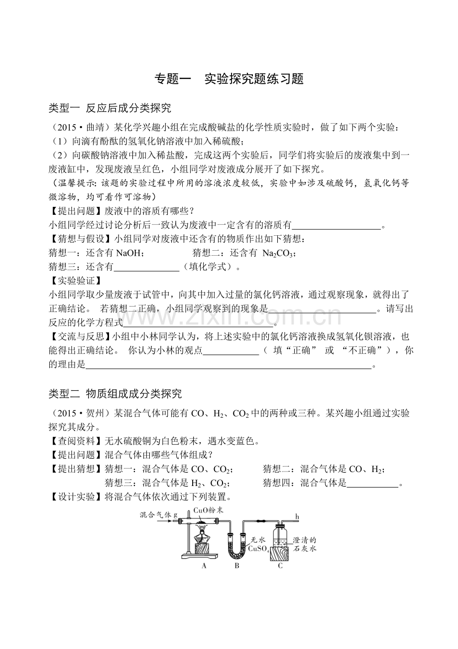 化学中考专项复习1·实验探究题【鲁教版】.doc_第1页