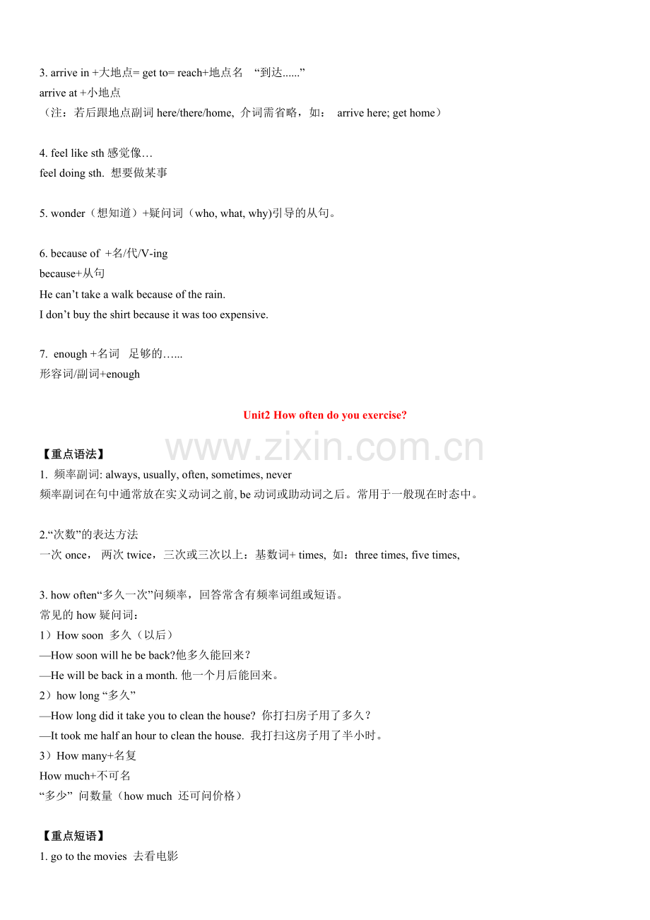 人教版八年级英语上册单词-短语-句型和语法总结.doc_第2页