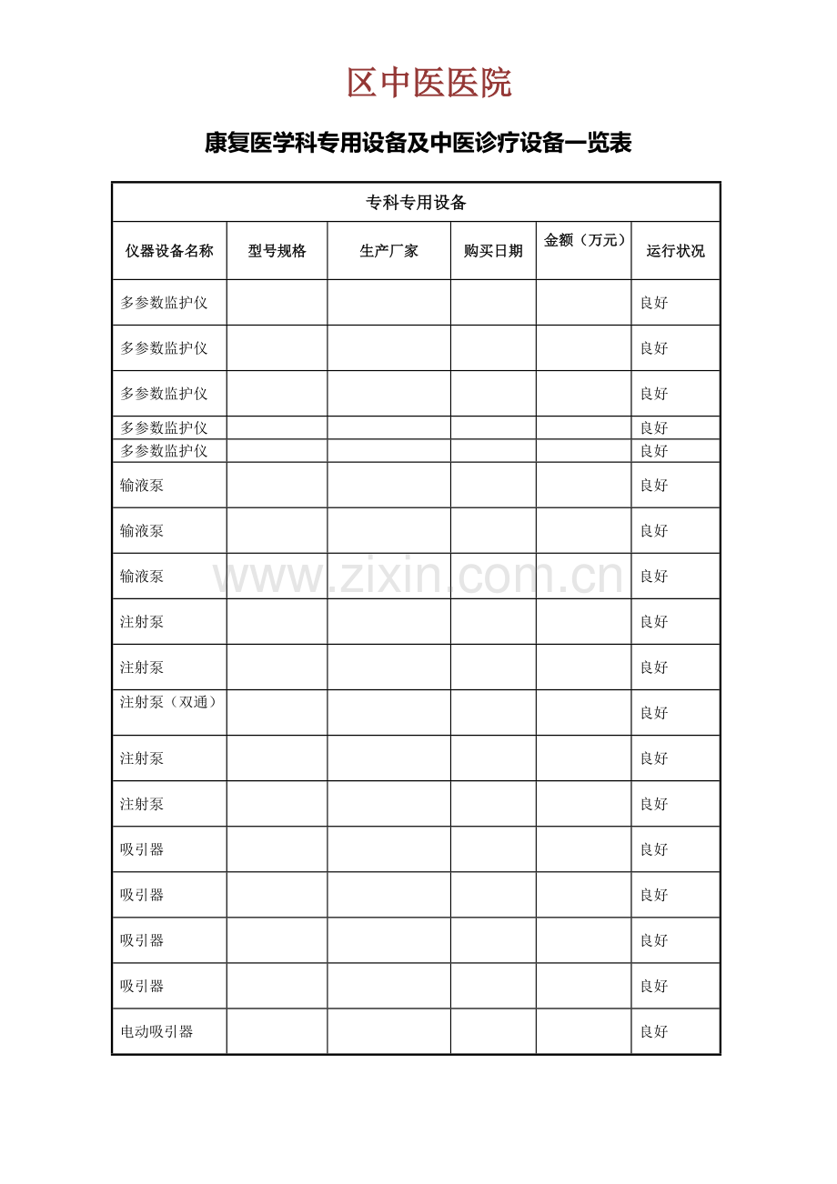 康复医学科设备清单i.pdf_第1页