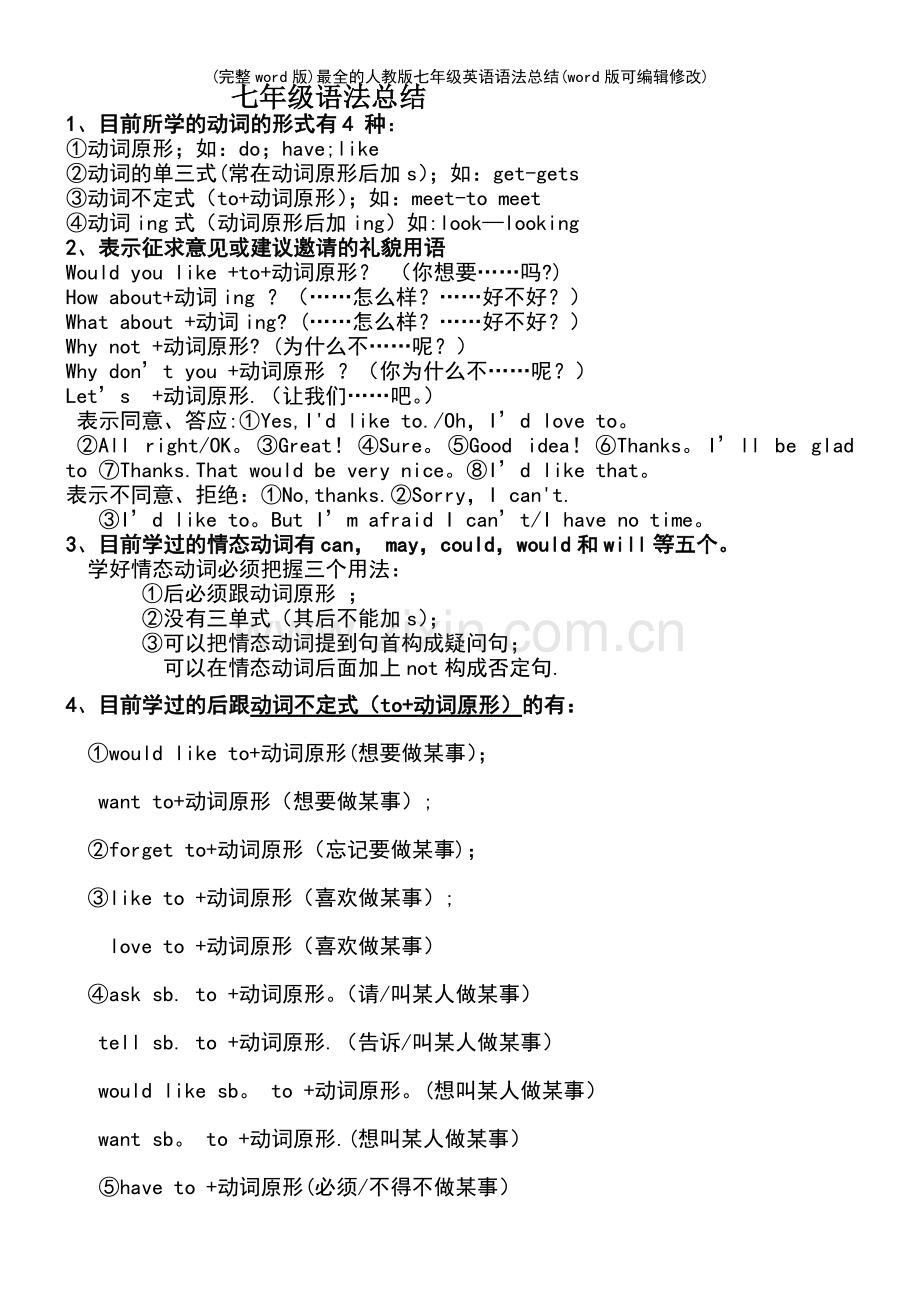 人教版七年级英语语法总结.pdf_第2页