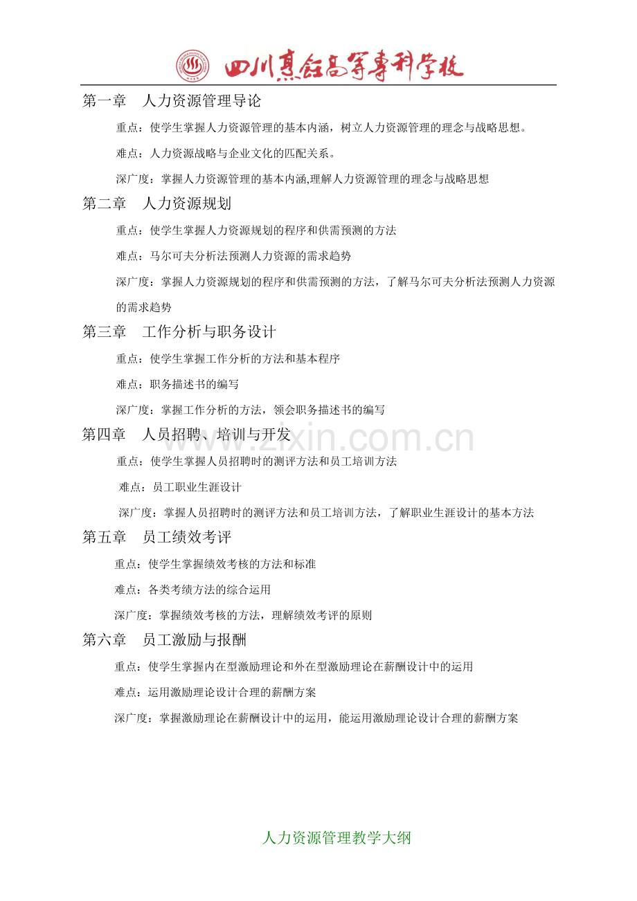 5.《酒店人力资源管理》教学大纲.doc_第2页