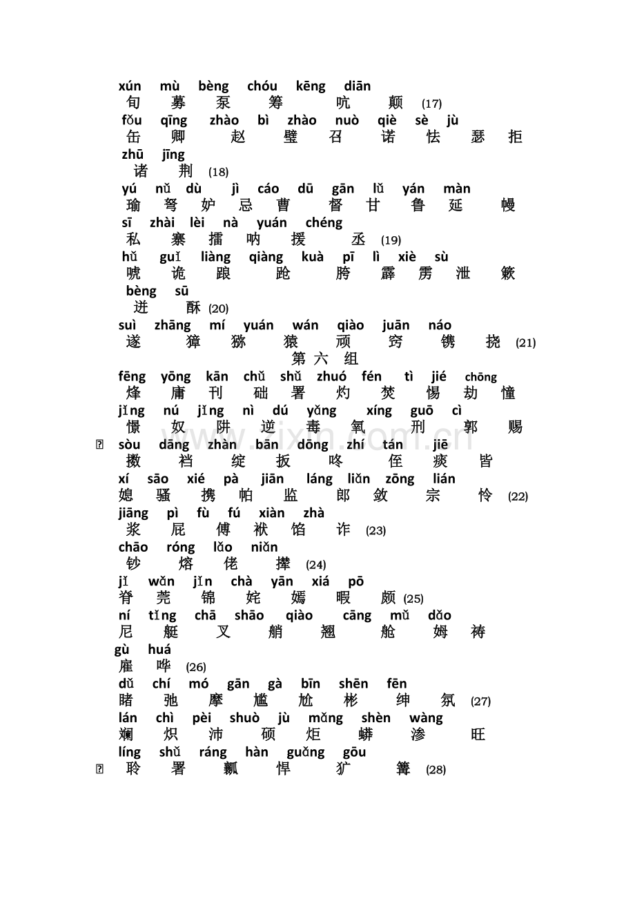 人教版小学五年级语文下册生字表(带拼音).doc_第2页