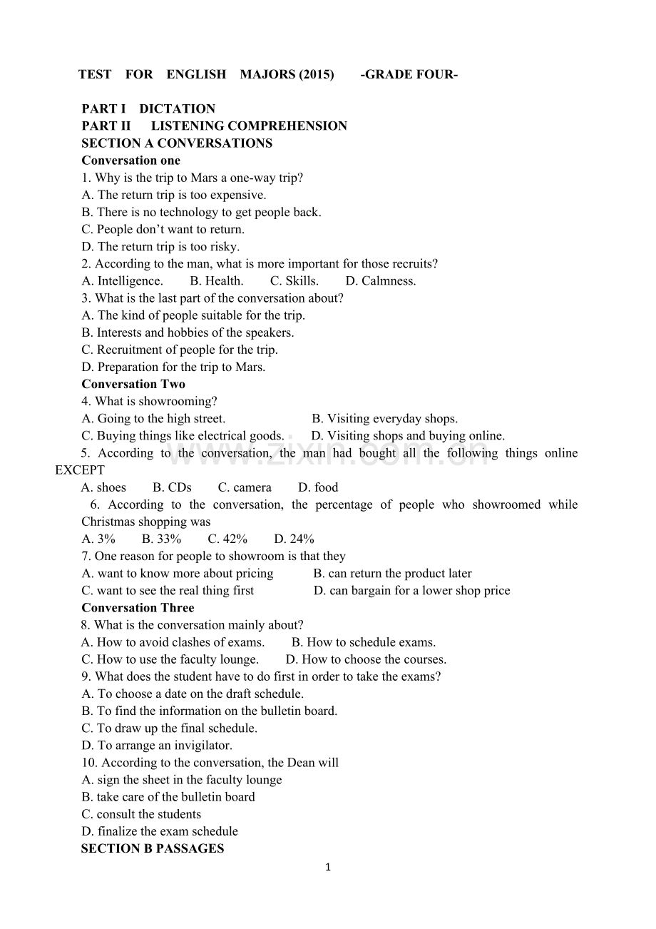 2015年英语专四真题及答案解析(2).doc_第1页
