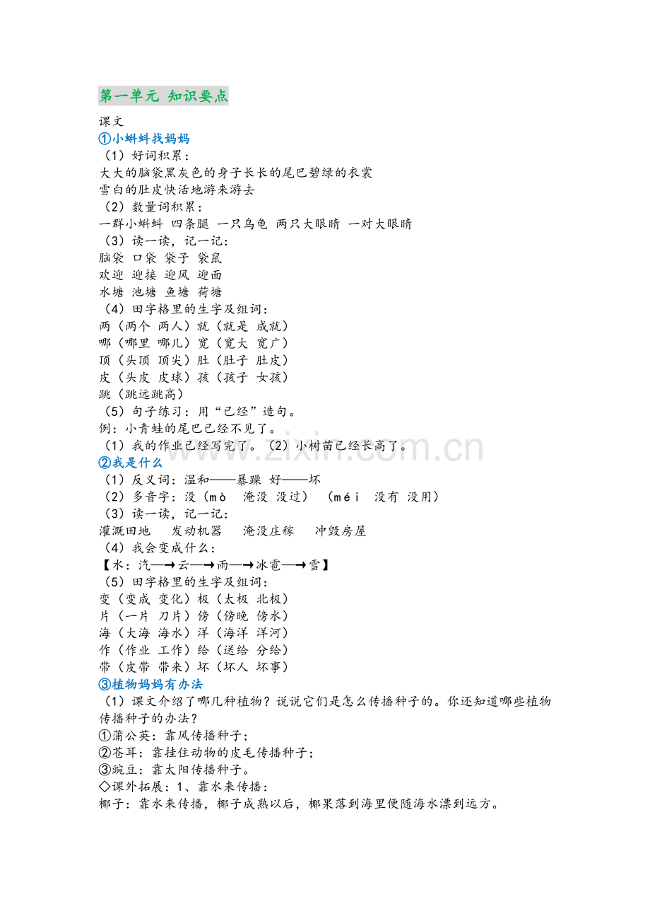 部编版二年级上册语文期末复习知识点整理.doc_第1页