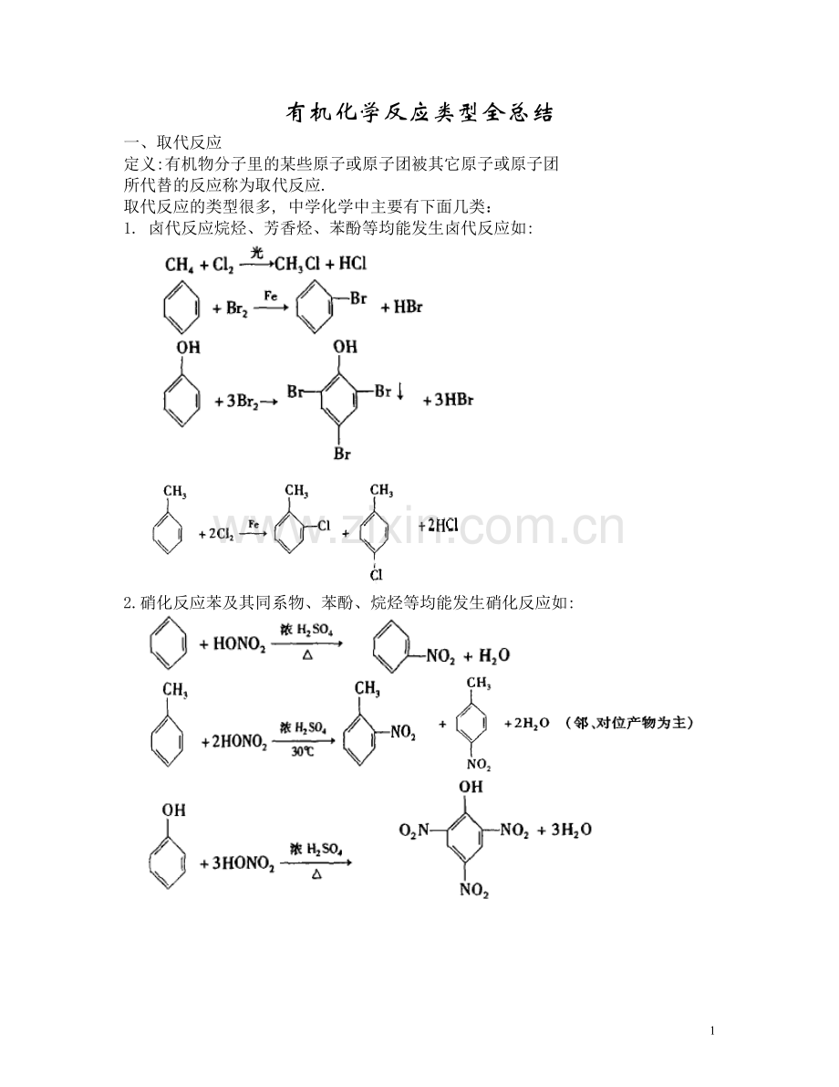 高中化学有机化学反应类型全总结.doc_第1页