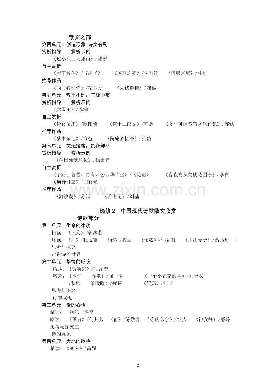 人教版高中语文选修教材目录整理.doc_第2页