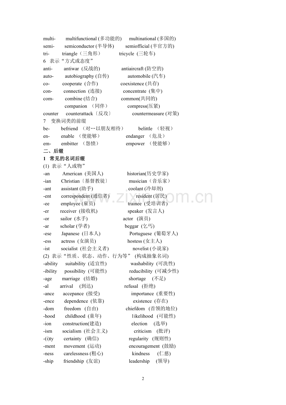 高中英语常见词根和词缀.doc_第2页