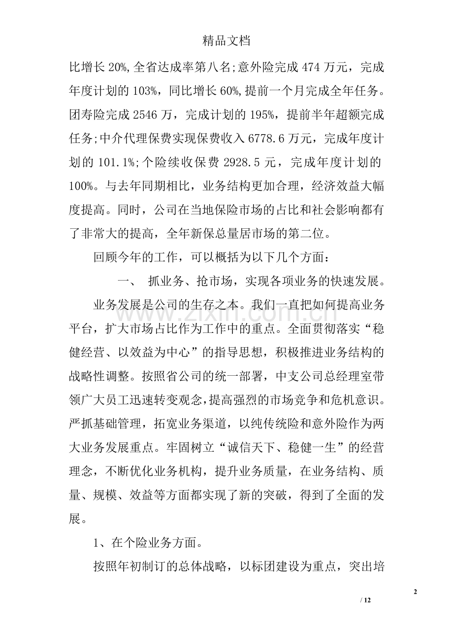 保险公司年度工作总结报告.doc_第2页