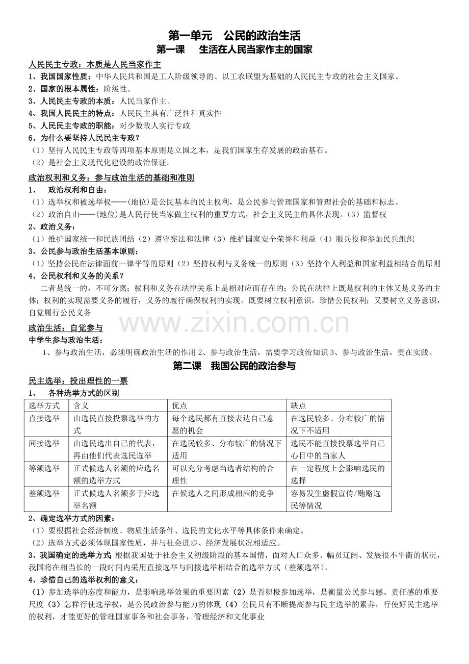 人教版高中必修二政治知识点.doc_第1页