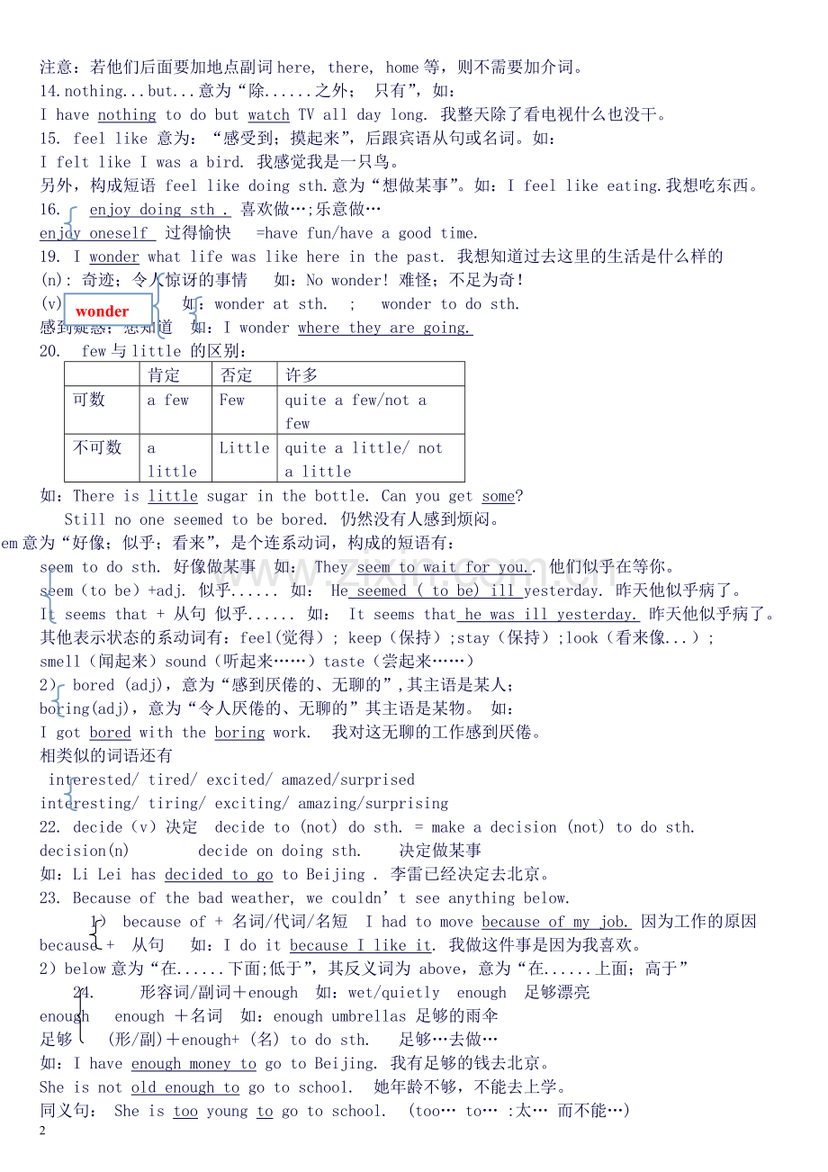 人教版八年级上册英语知识点总结.doc_第2页