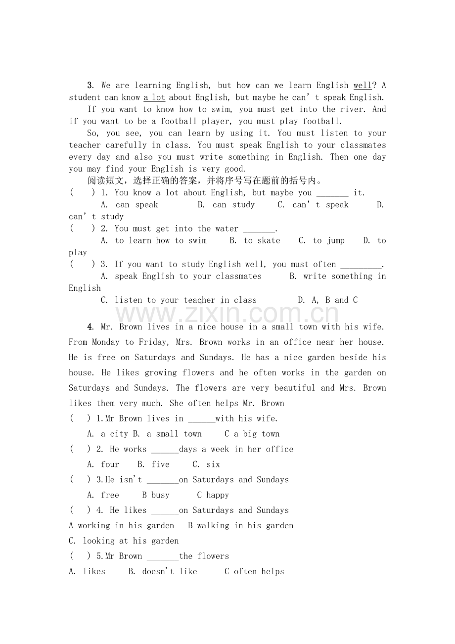 小学六年级英语阅读练习30篇.doc_第2页
