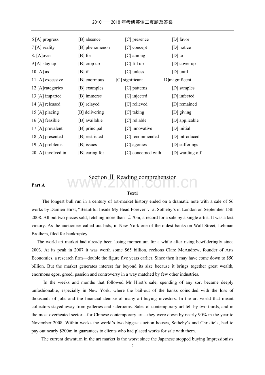 2010-2018年考研英语二历年真题及答案解析全面.doc_第2页