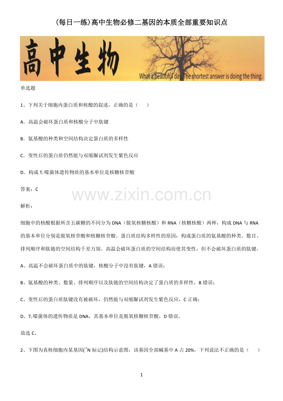 高中生物必修二基因的本质全部重要知识点.pdf_第1页