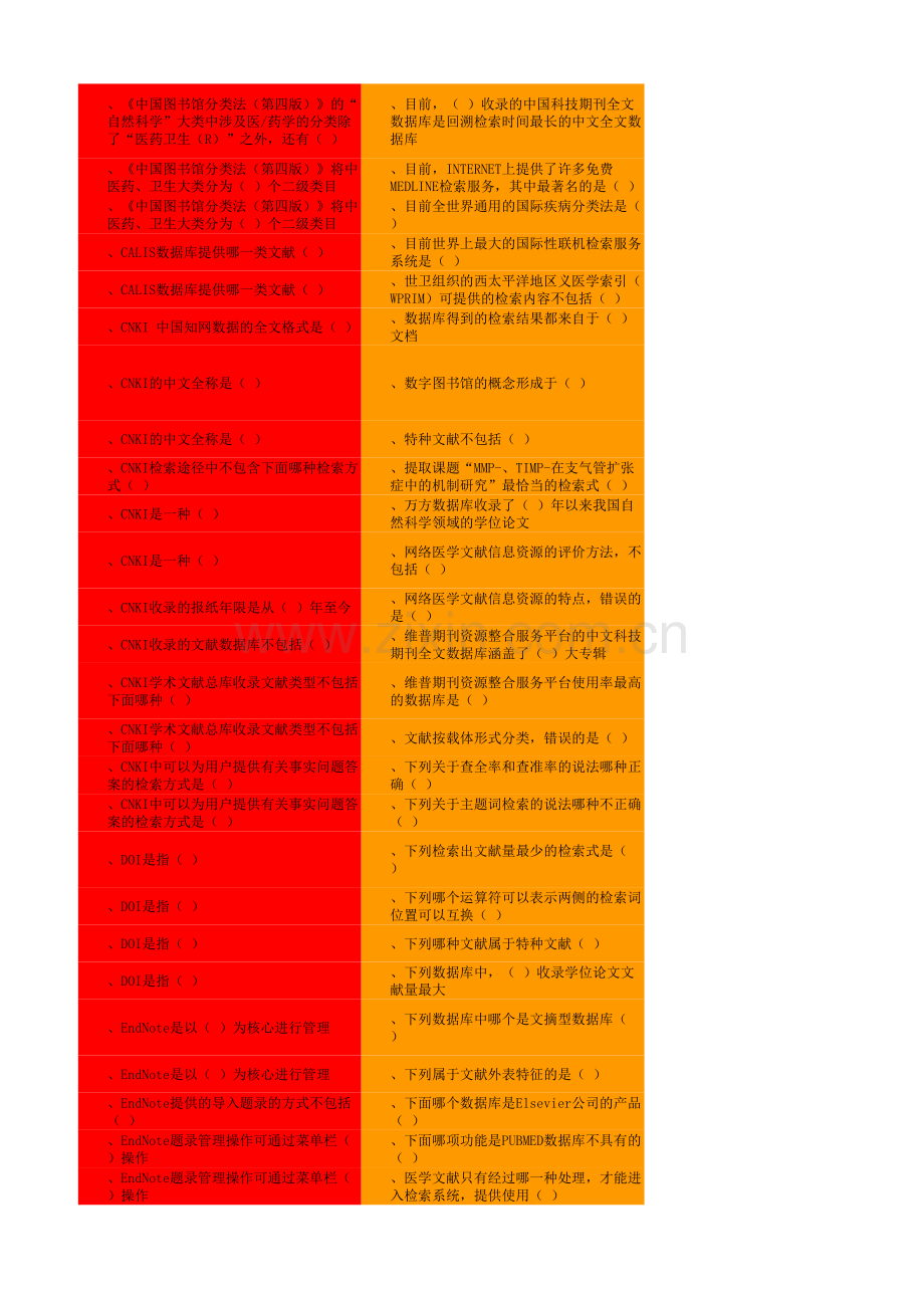 《医学文学检索》题库医学继续教育.xls_第2页