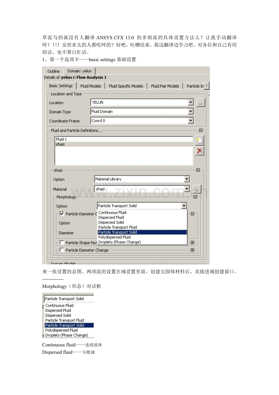 CFX流场分析-域设置-多相设置教程.doc_第1页