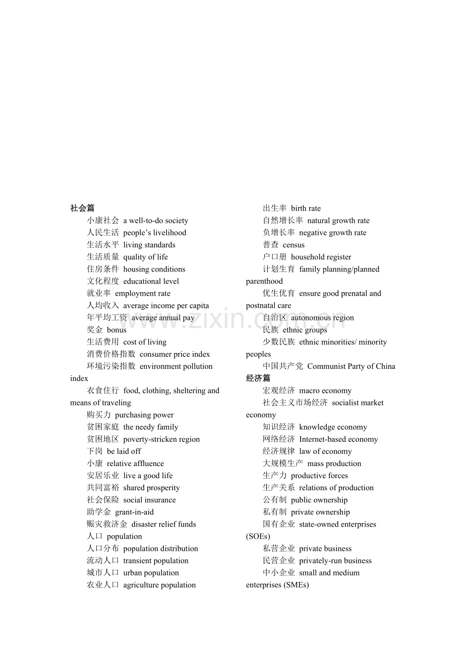 2019-2020年整理大学英语六级翻译高频词汇汇编.doc_第1页