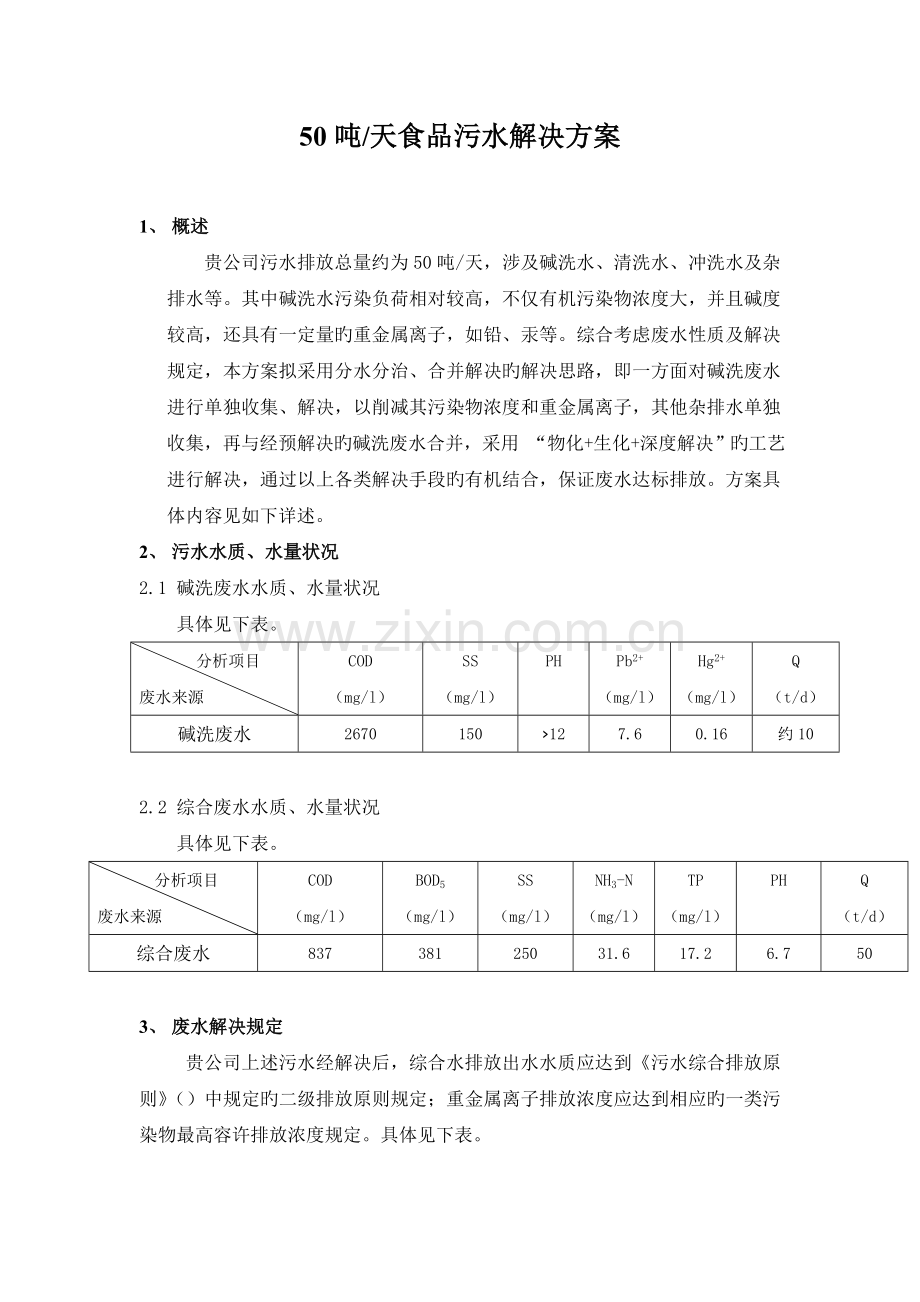 农产品加工污水处理方案.doc_第1页
