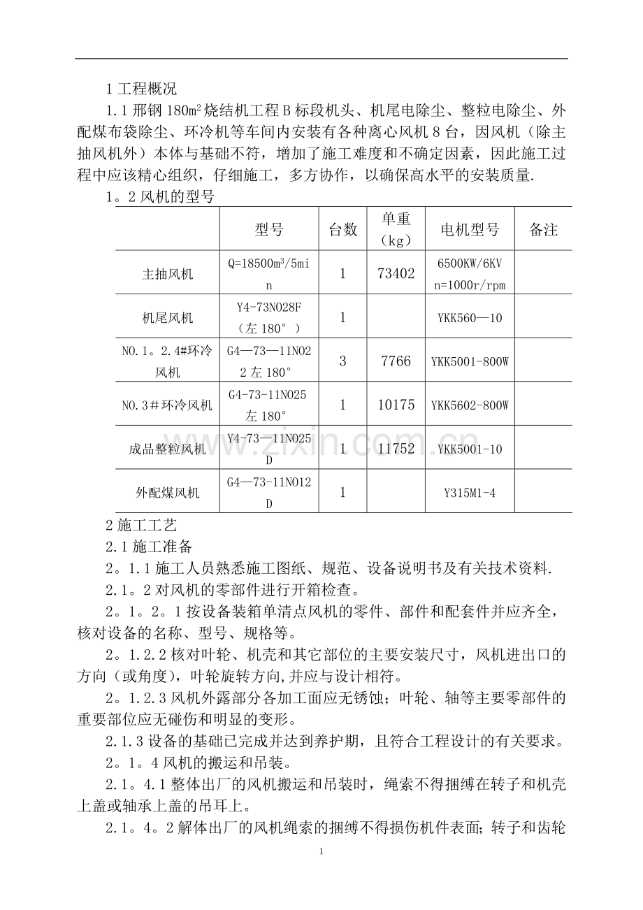 风机作业指导书.doc_第1页
