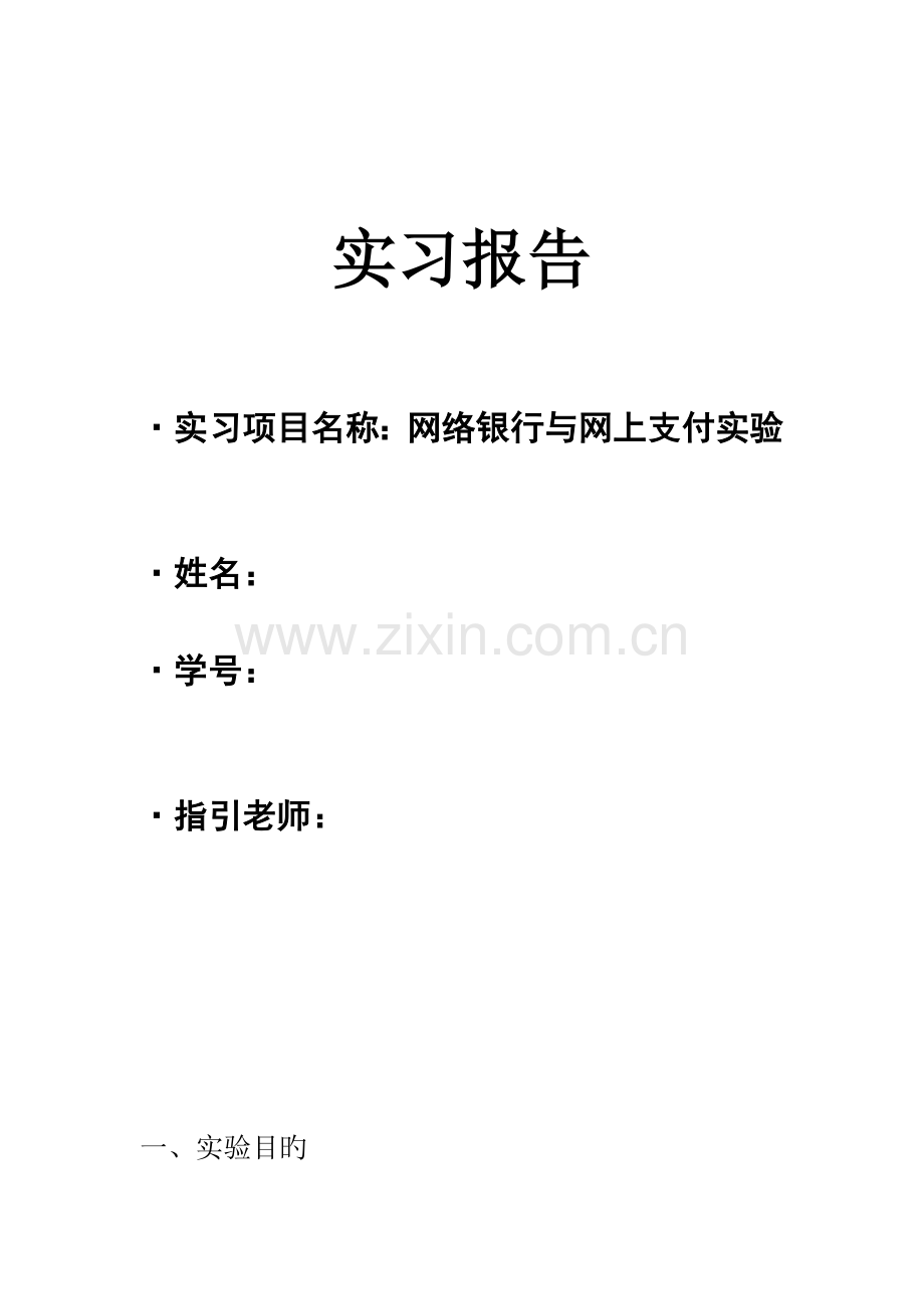 金融电子化网络银行实习报告.doc_第1页