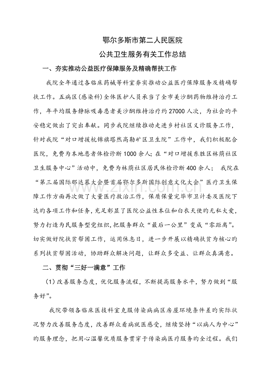 市二医院公共卫生服务工作总结.doc_第1页