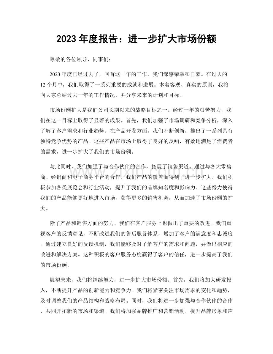 2023年度报告：进一步扩大市场份额.docx_第1页