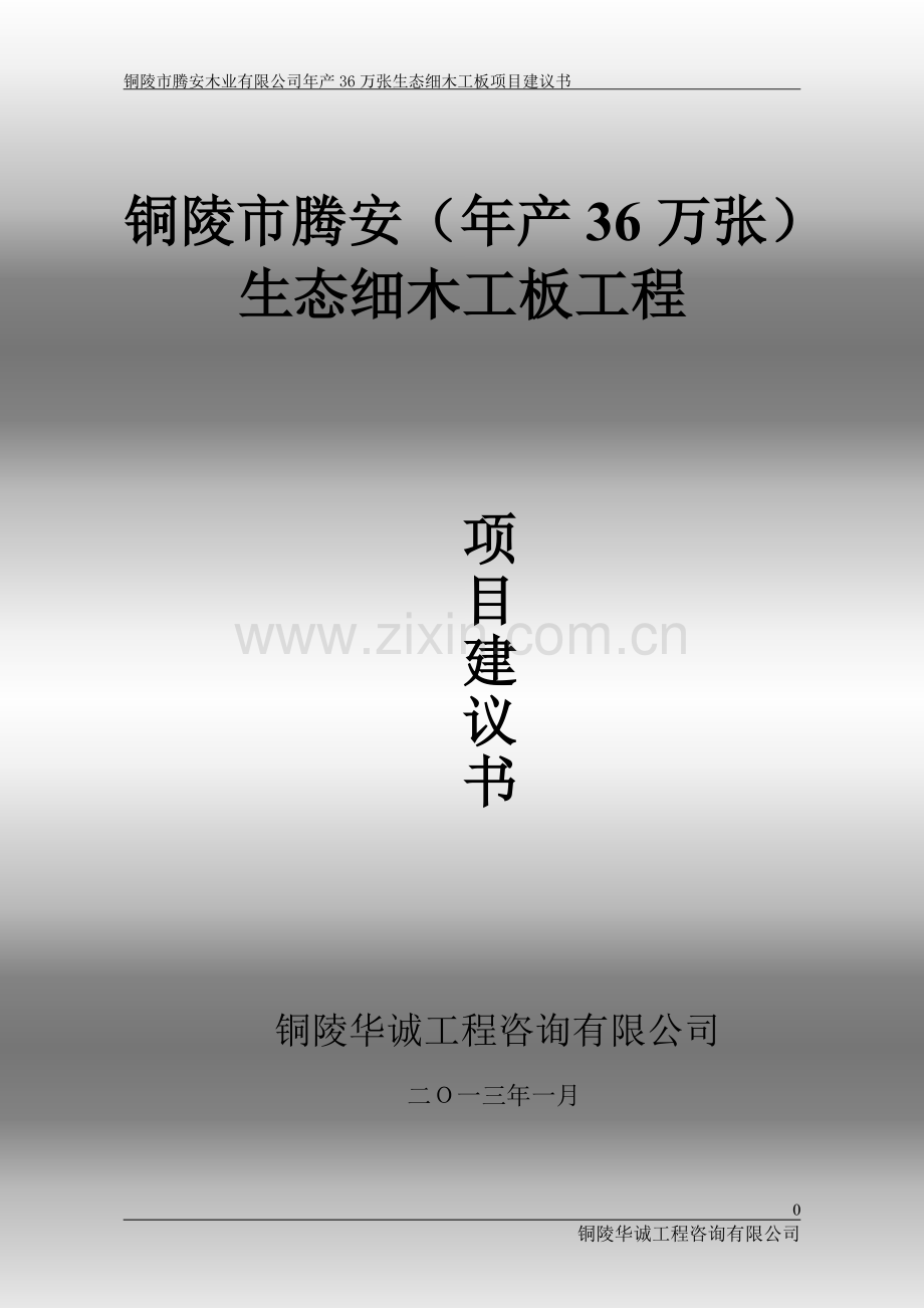 腾安木业公司生态细木工板项目可行性研究报告(建议书).doc_第1页