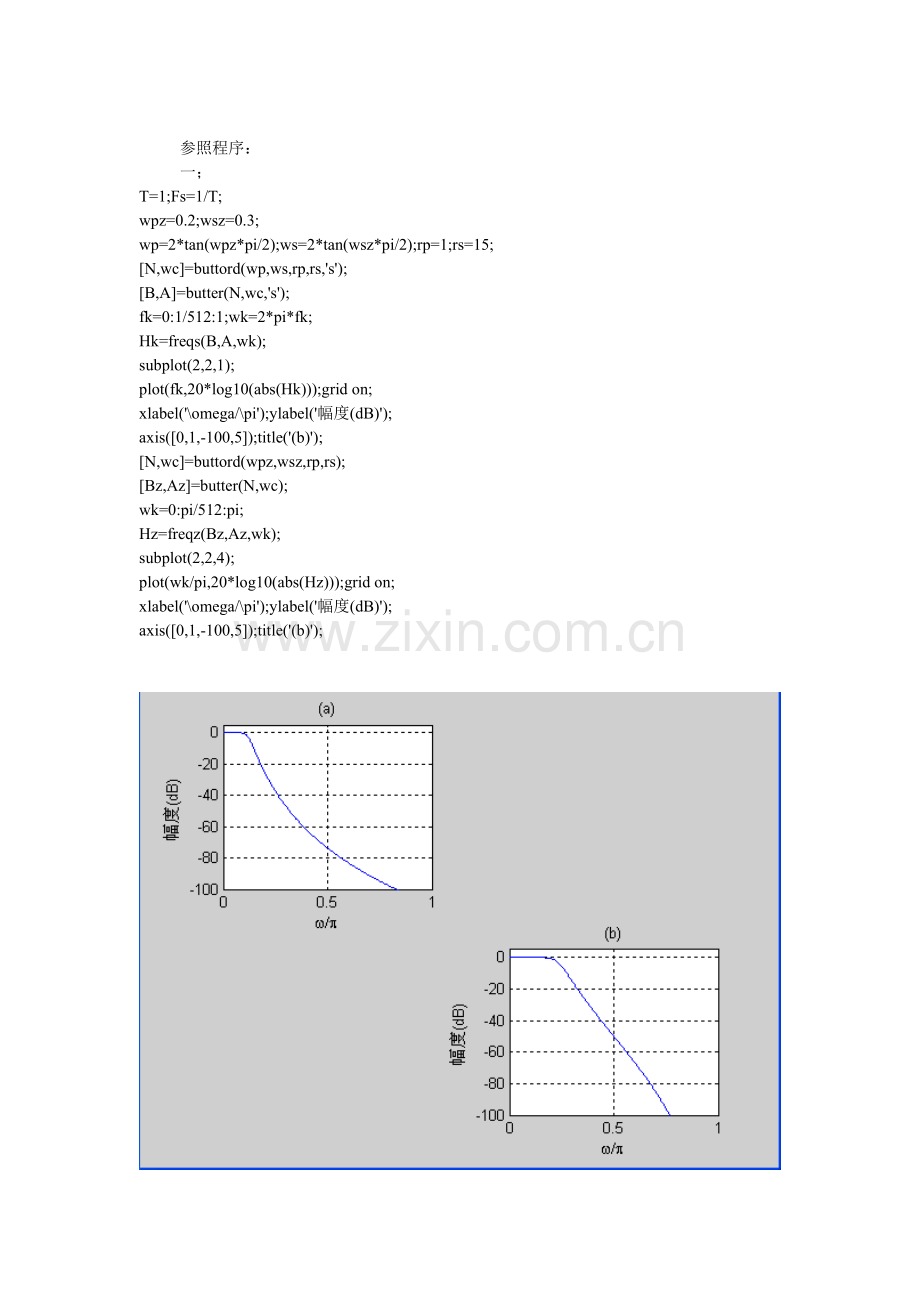 实验：用双线性变换法设计IIR数字滤波器.doc_第2页