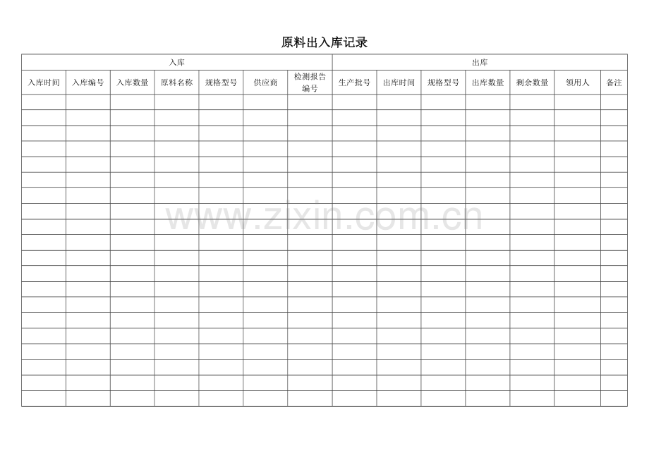 原料出入库等记录表.doc_第1页