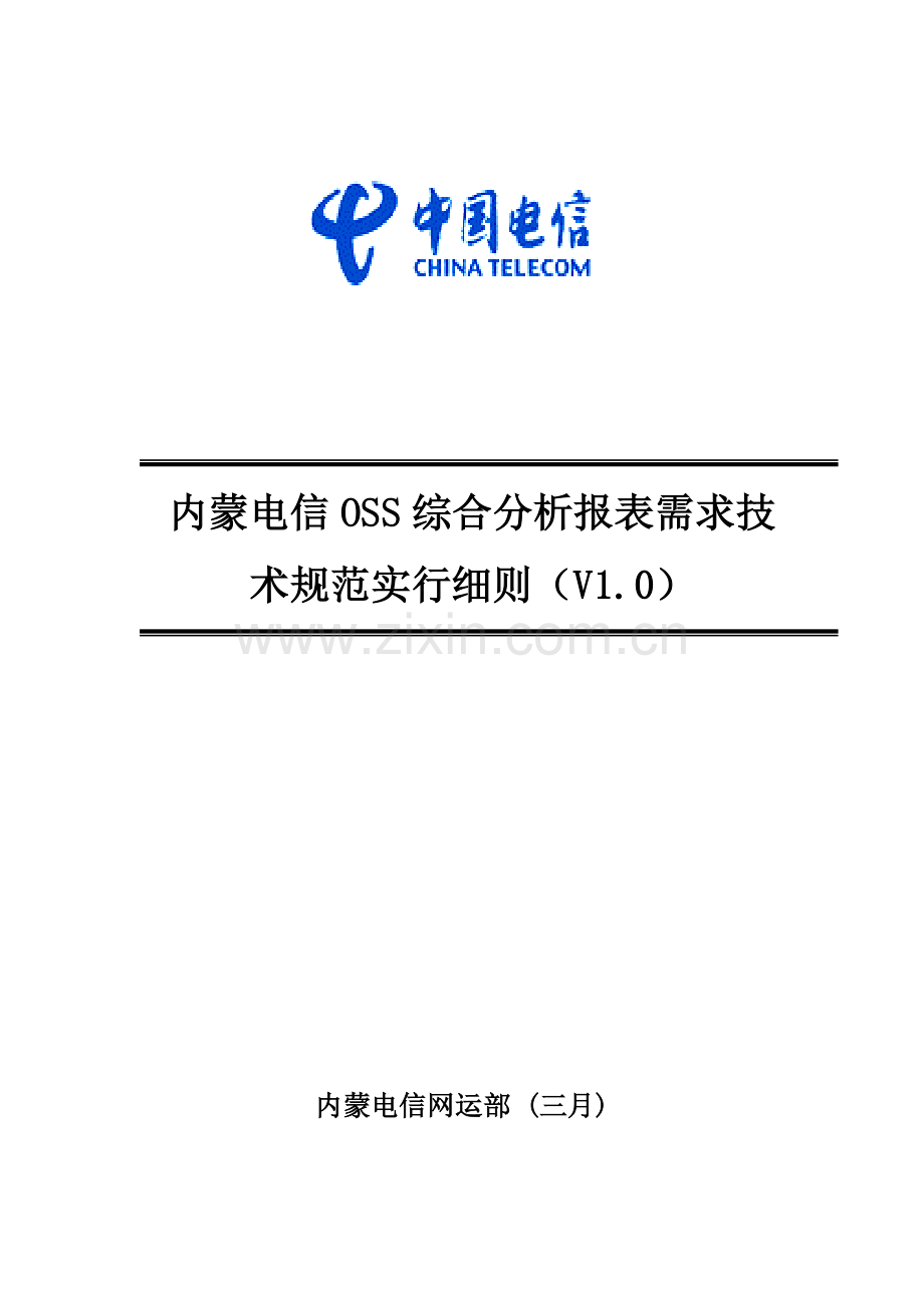 OSS综合分析报表需求技术规范实施细则(最终版).docx_第1页