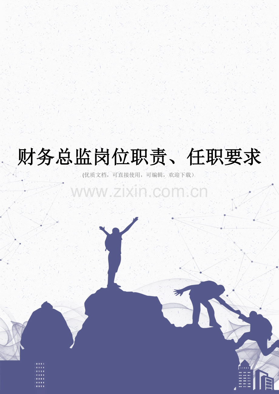 财务总监岗位职责、任职要求完整.doc_第1页