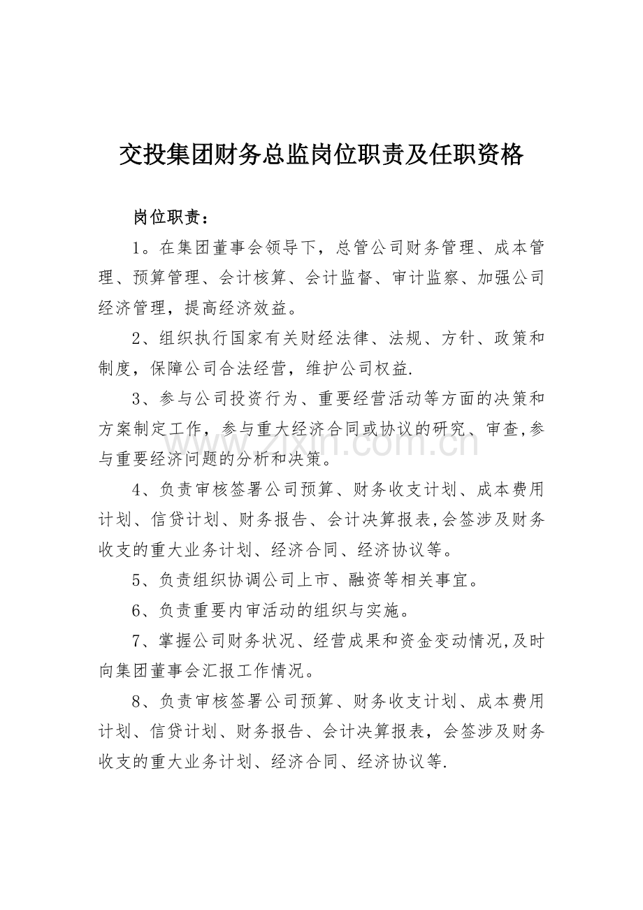 财务总监岗位职责、任职要求完整.doc_第2页