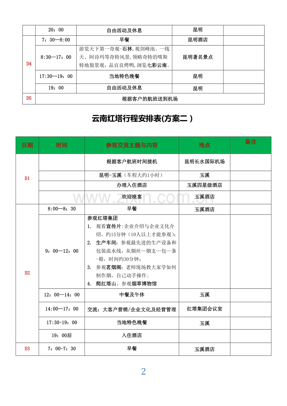 商务考察行程安排表16289.doc_第2页