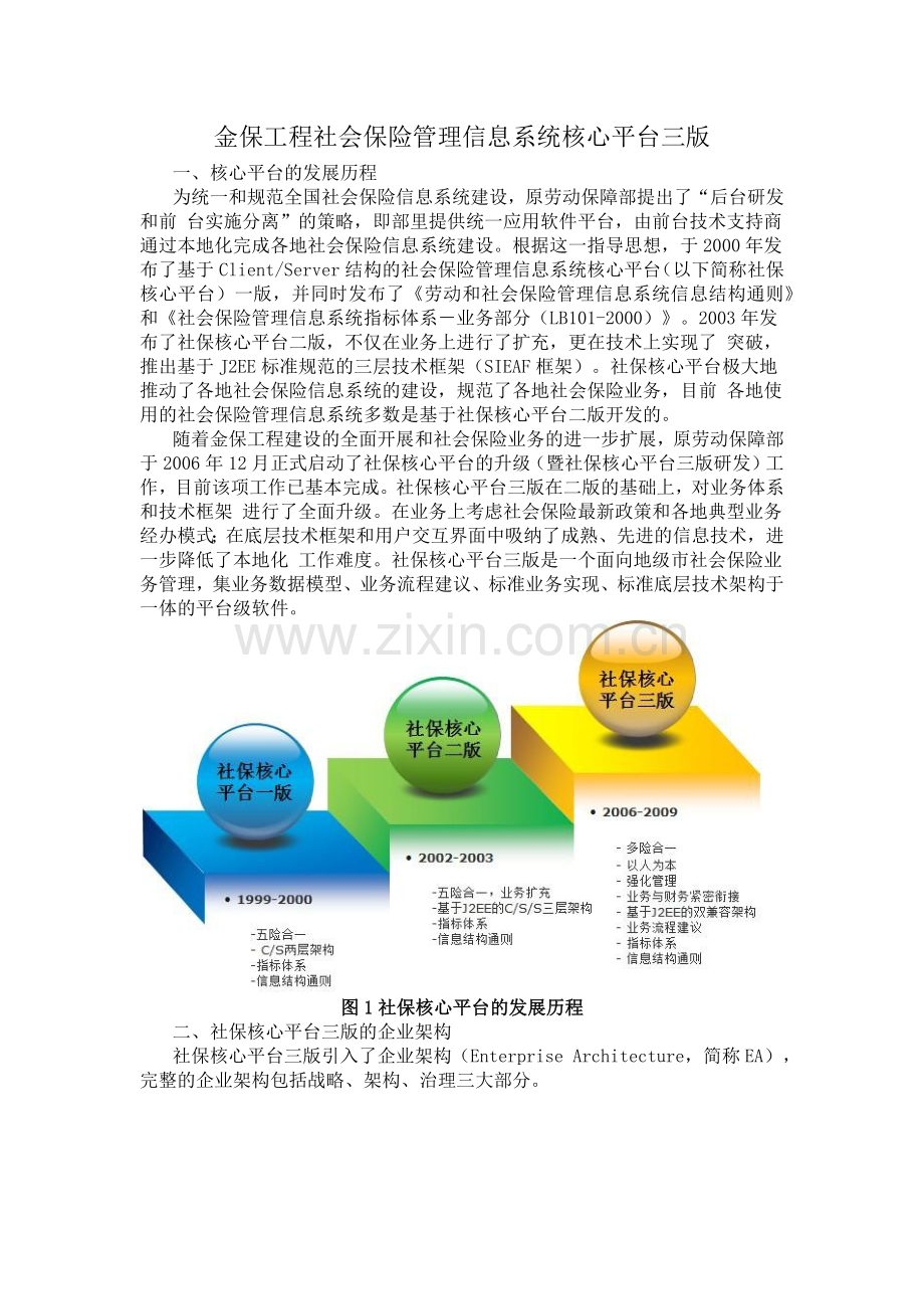 金保工程社会保险管理信息系统核心平台三版.docx_第1页