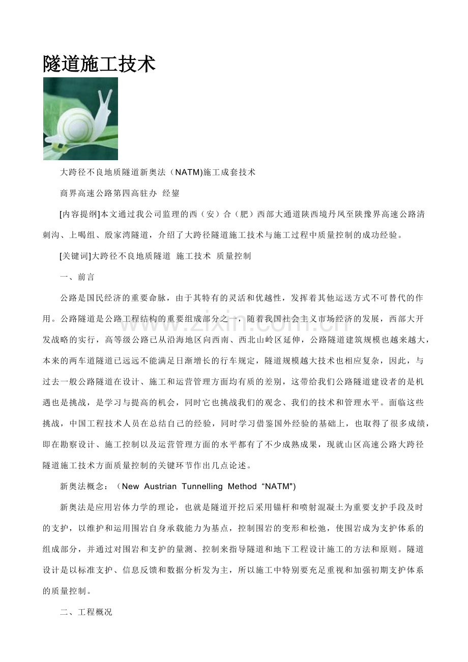 隧道施工技术.docx_第1页