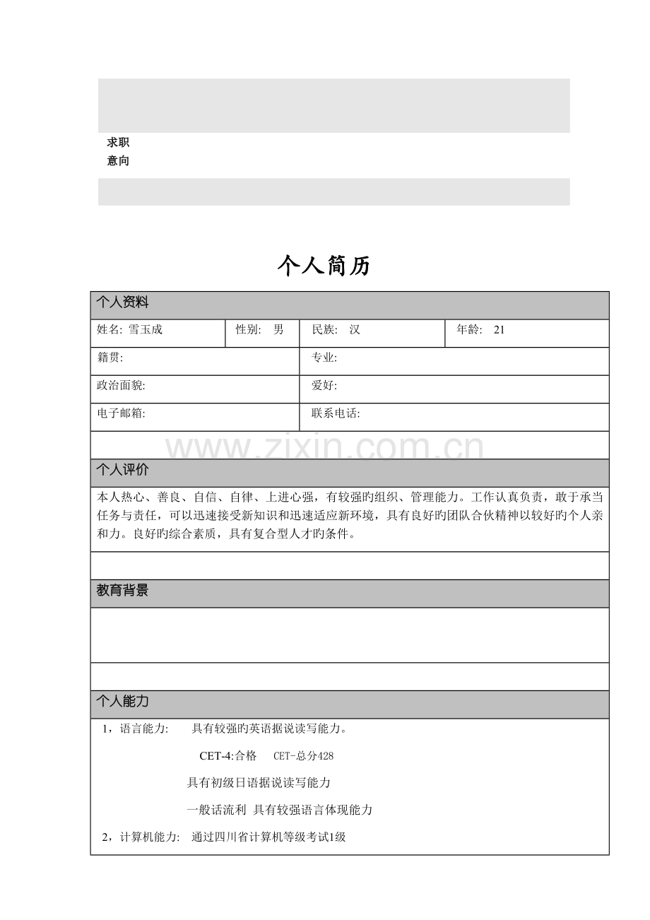 个人简历模板大全-(版).docx_第2页