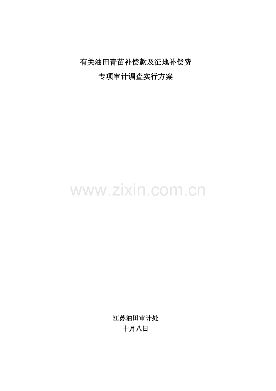 青苗赔偿费专项审计方案.doc_第1页