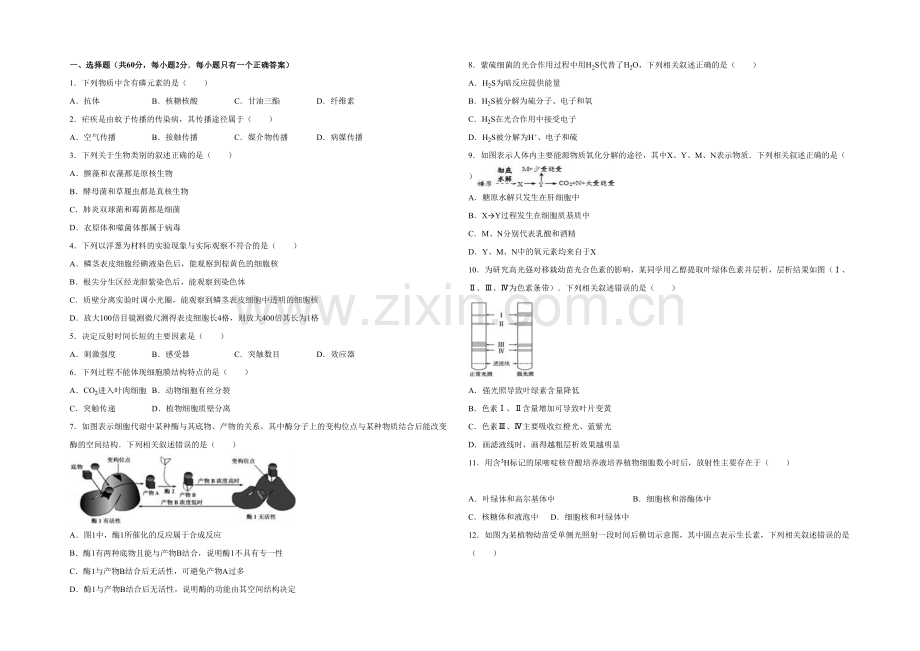 上海市浦东新区高考生物一模试卷.docx_第1页
