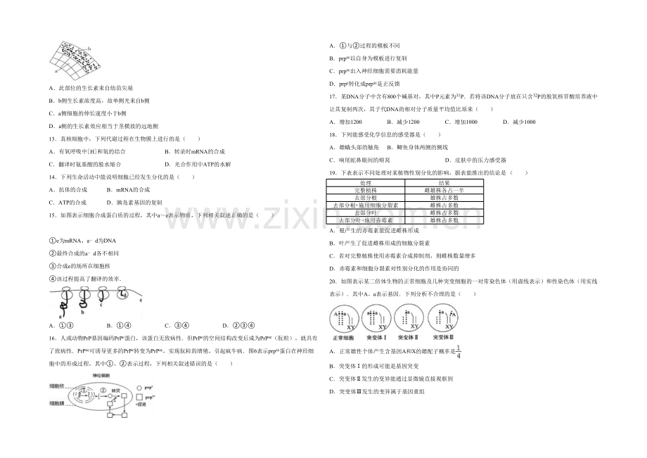 上海市浦东新区高考生物一模试卷.docx_第2页