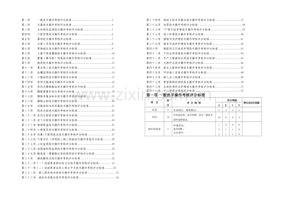 五十项护理技术操作评分标准.docx_第1页