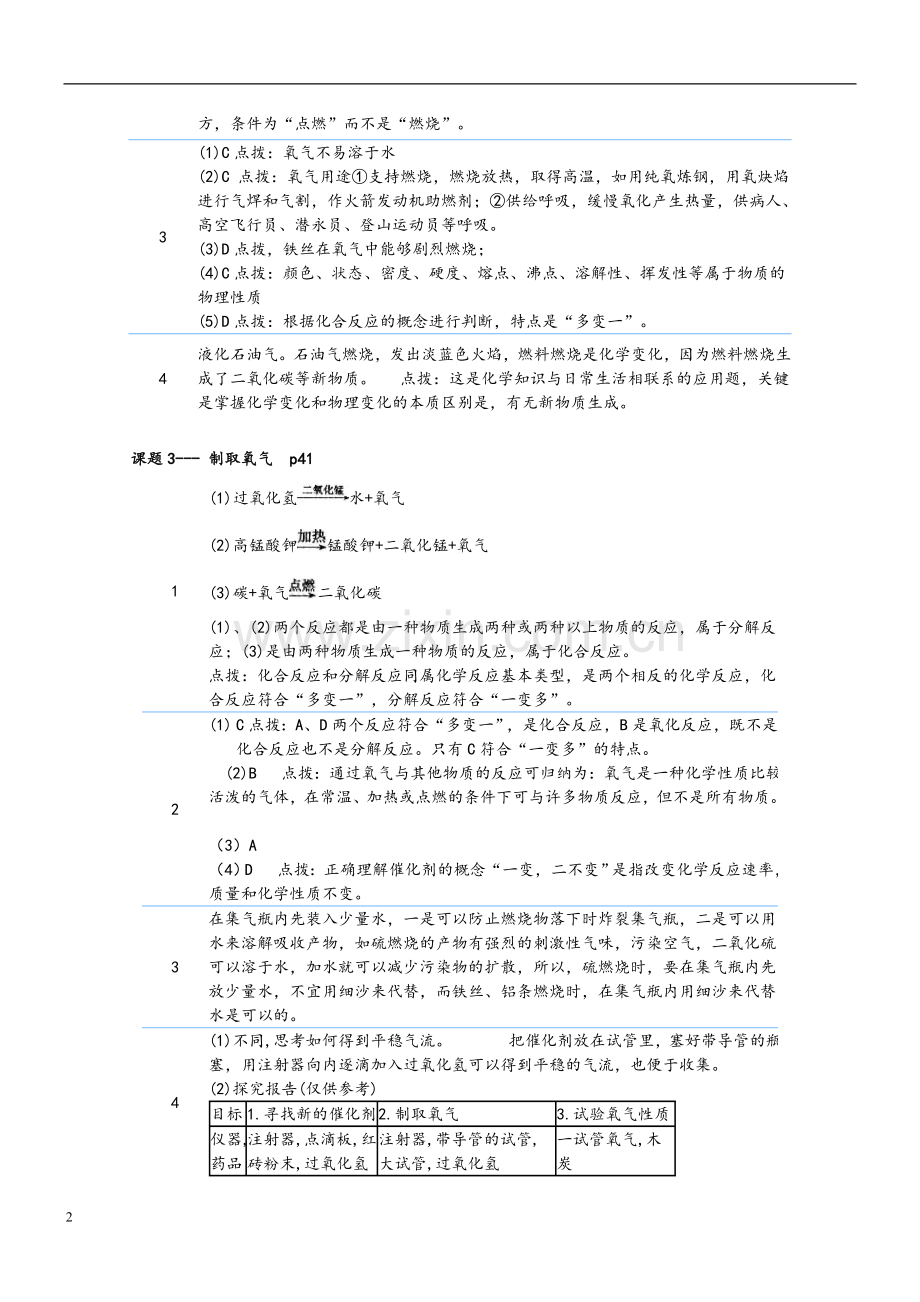 人教版九年级化学(上册)课后习题答案.doc_第2页
