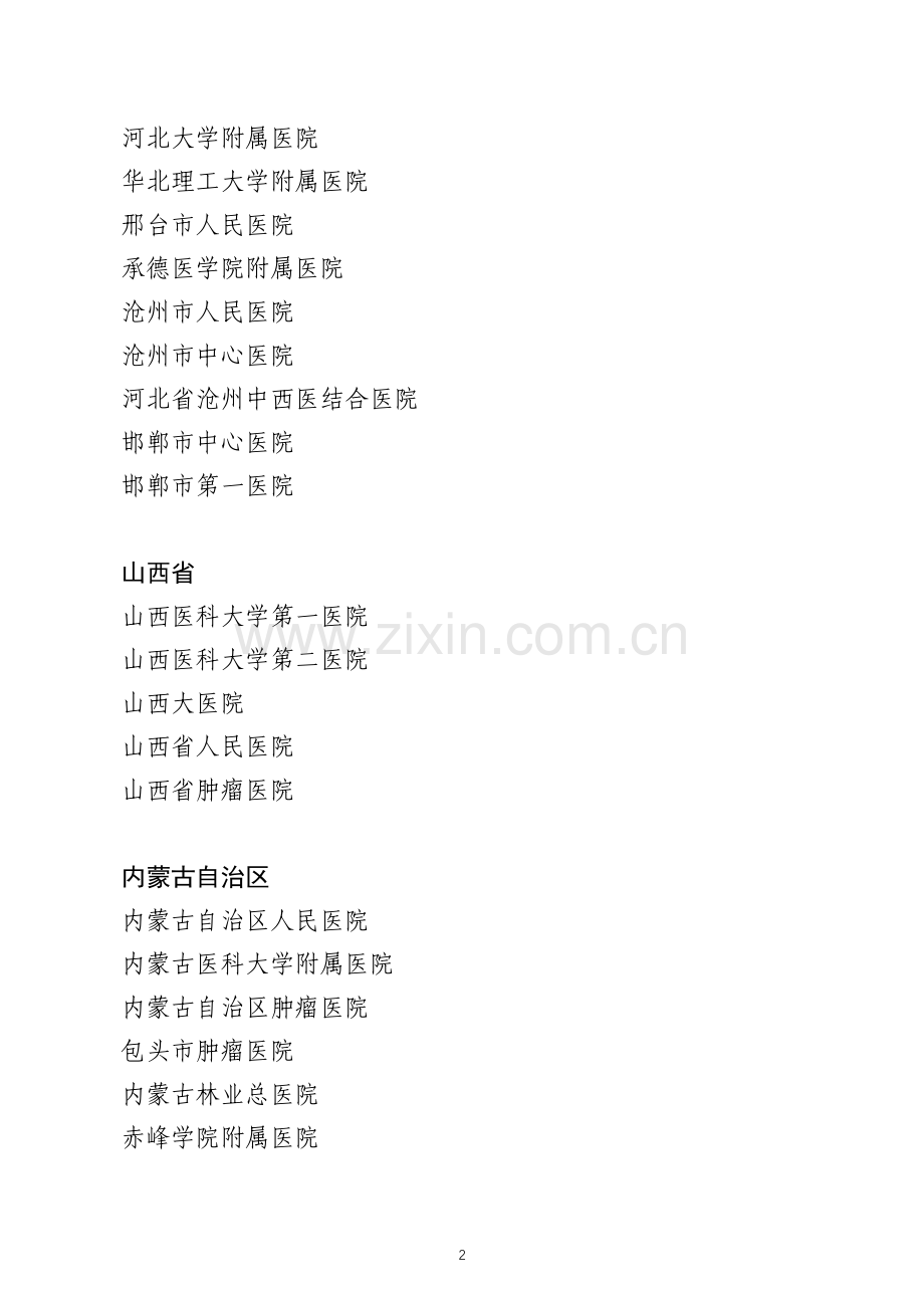 2018-12-04全国第一批肿瘤（消化系统）试点医院（231家）.docx_第2页
