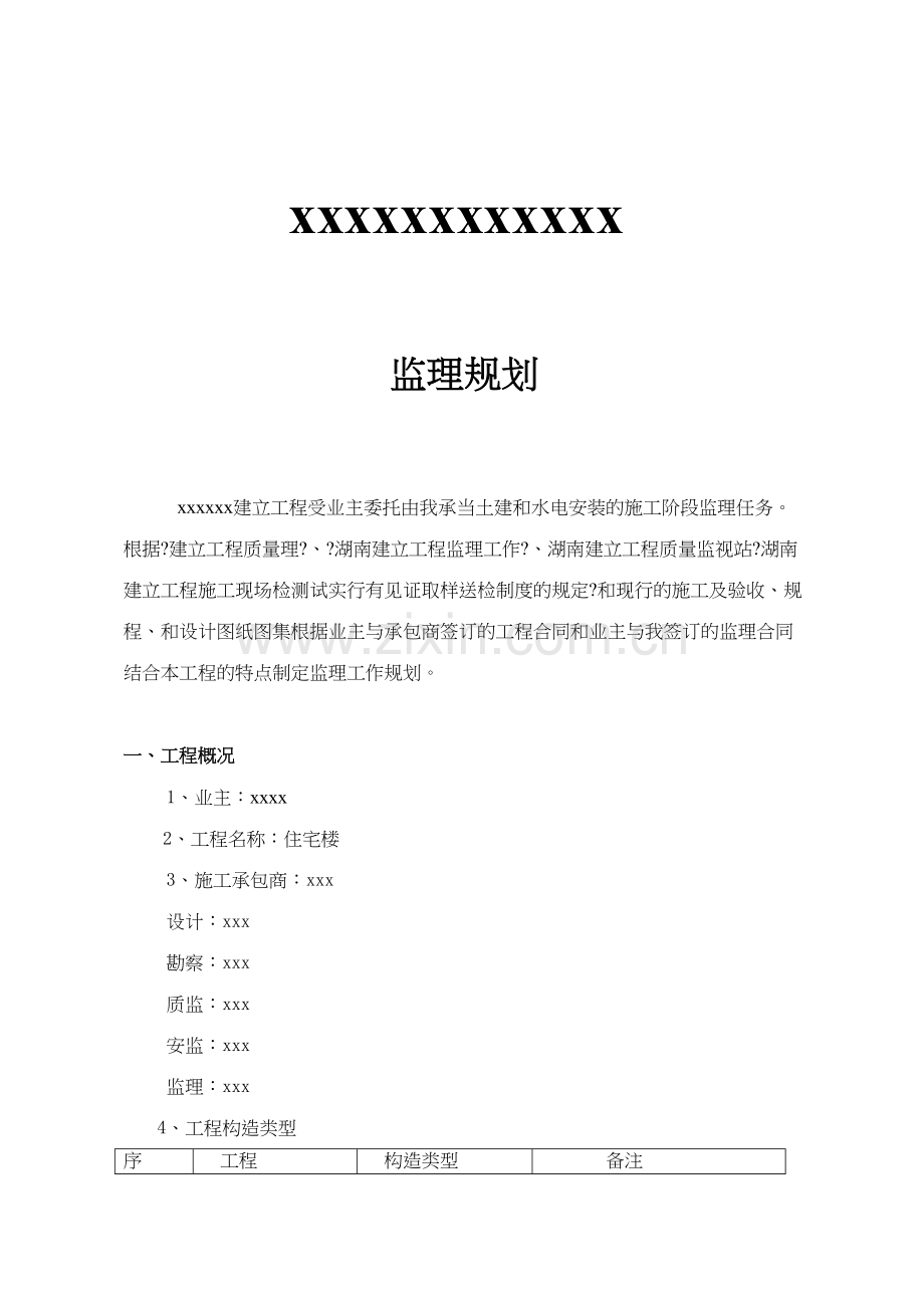 商品住宅楼监理规划.docx_第1页