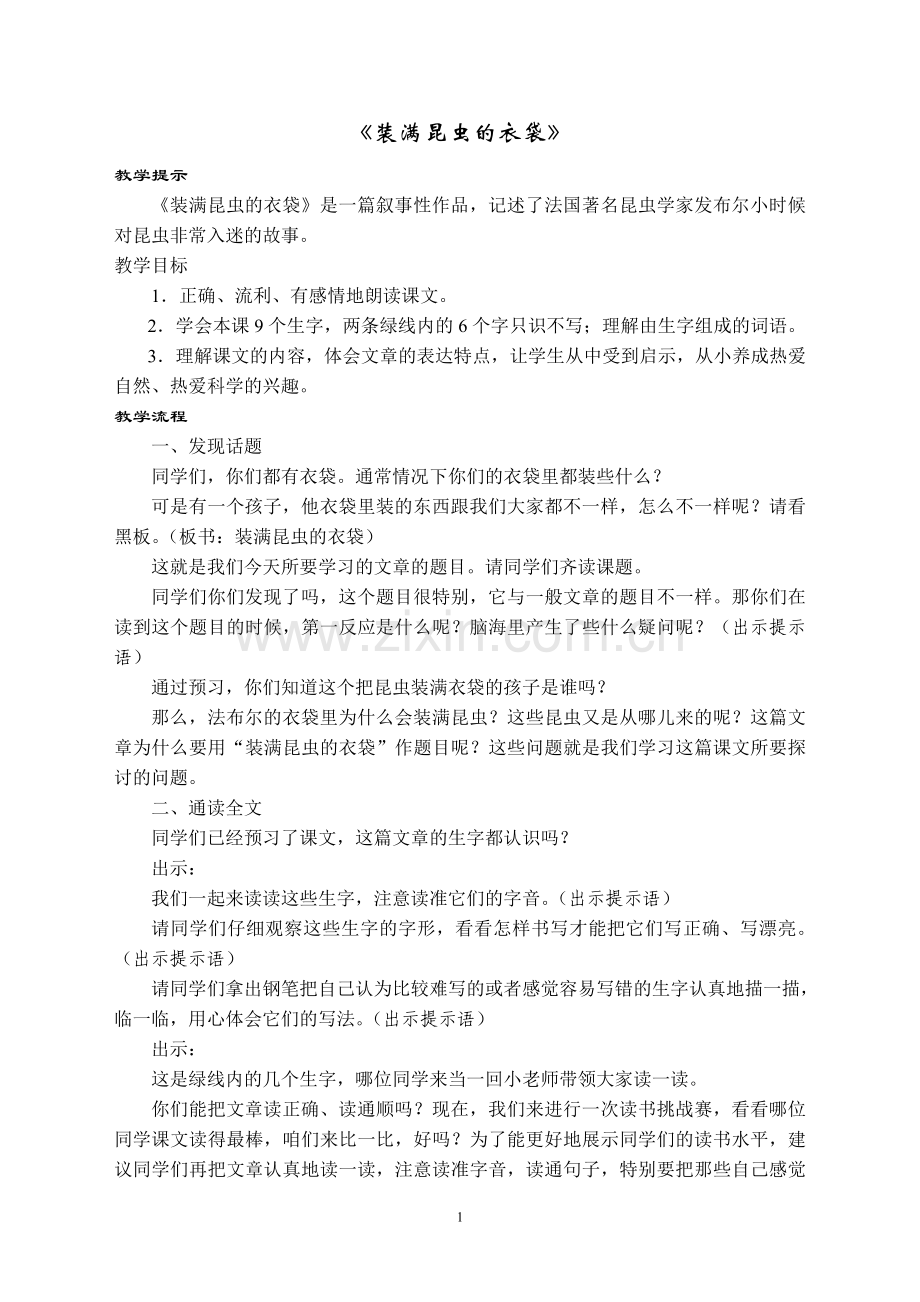 《装满昆虫的衣袋》.doc_第1页