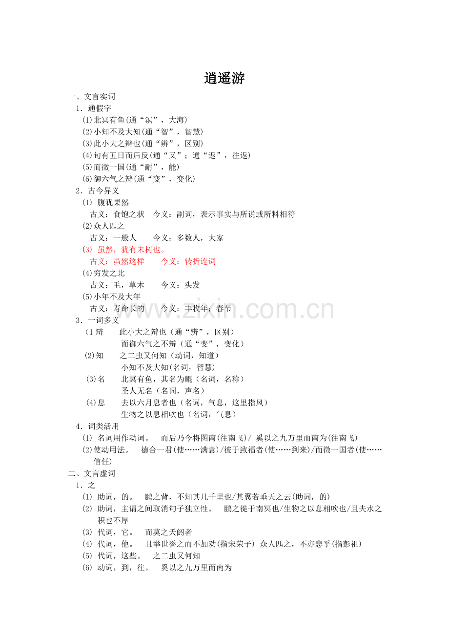 逍遥游知识点总结.doc_第1页