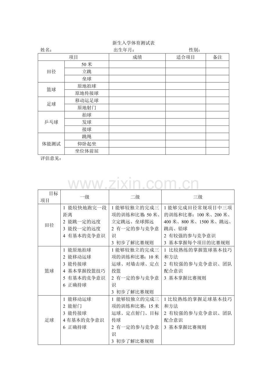特教学校体育评估.doc_第1页