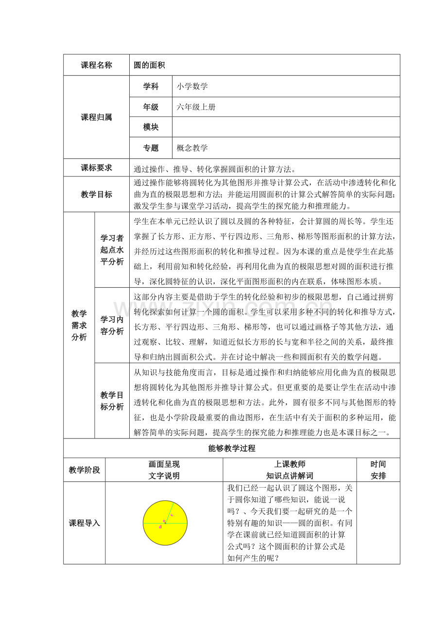 六年级上册圆的面积推导.doc_第1页