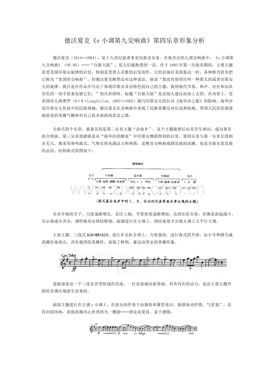 德沃夏克《e小调第九交响曲》第四乐章形象分析.doc_第1页
